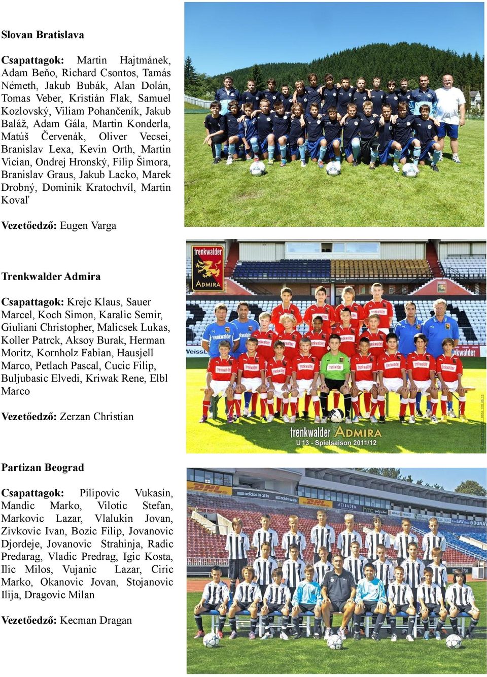Vezetőedző: Eugen Varga Csapattagok: Krejc Klaus, Sauer Marcel, Koch Simon, Karalic Semir, Giuliani Christopher, Malicsek Lukas, Koller Patrck, Aksoy Burak, Herman Moritz, Kornholz Fabian, Hausjell