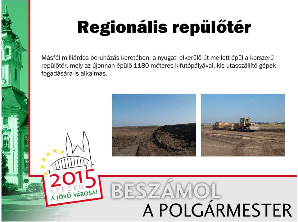 korszerű repülőtér, mely az újonnan épülő 1180