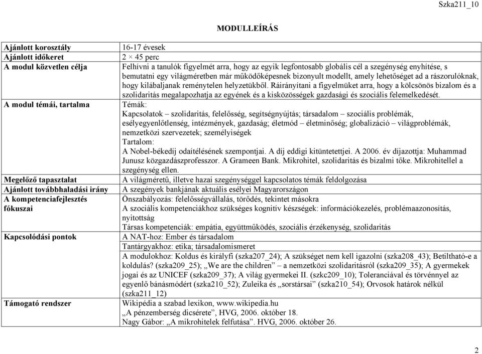bizonyult modellt, amely lehetőséget ad a rászorulóknak, hogy kilábaljanak reménytelen helyzetükből.