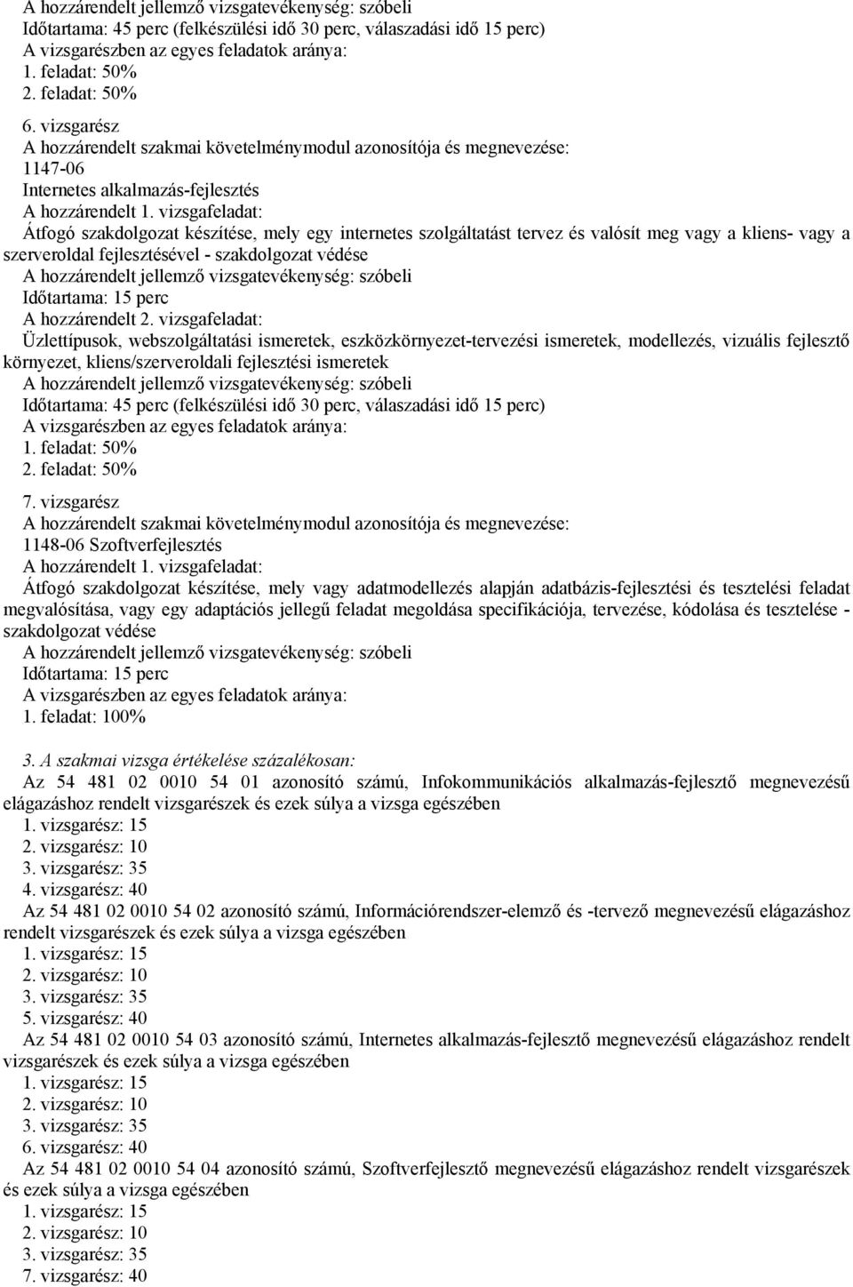 szakdolgozat védése Időtartama: 15 perc A hozzárendelt 2.
