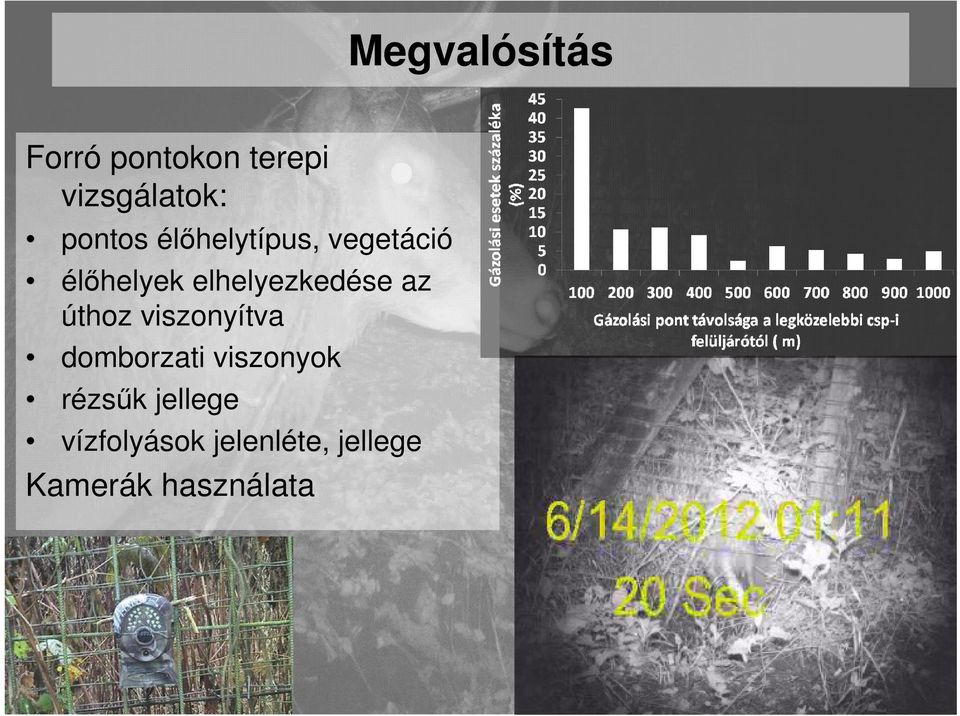 elhelyezkedése az úthoz viszonyítva domborzati