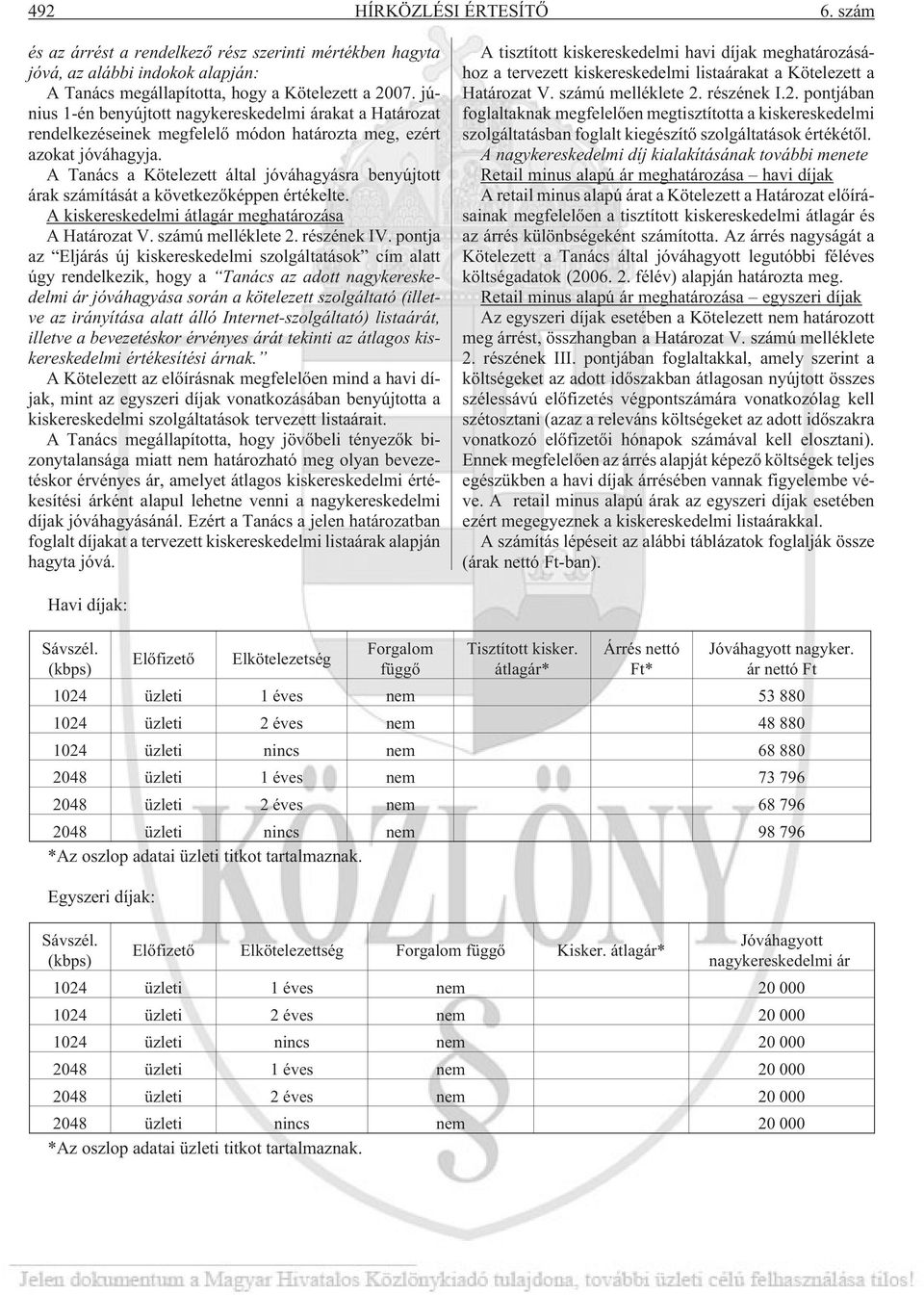 A Tanács a Kötelezett által jóváhagyásra benyújtott árak számítását a következõképpen értékelte. A kiskereskedelmi átlagár meghatározása A Határozat V. számú melléklete 2. részének IV.