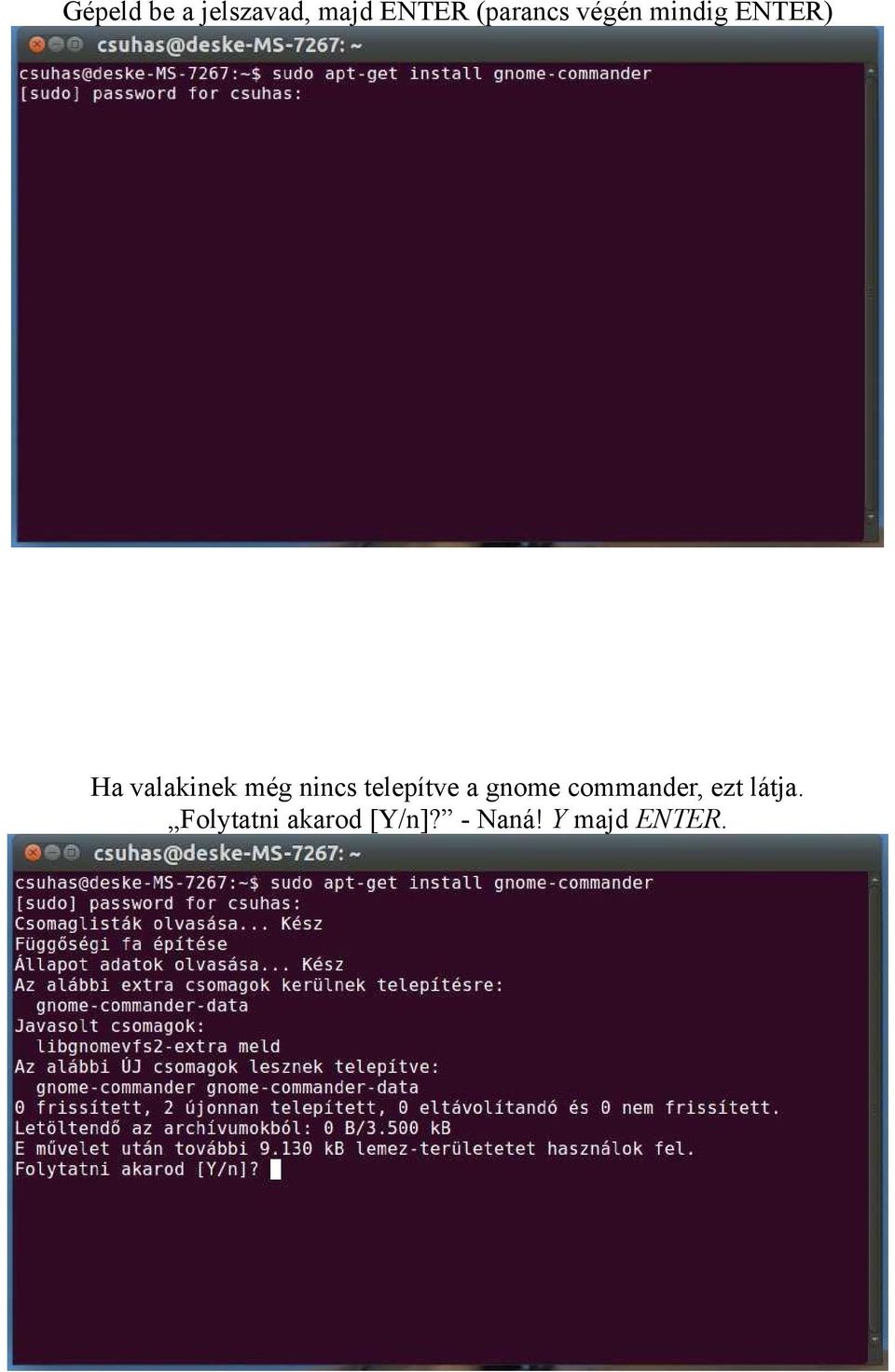 telepítve a gnome commander, ezt látja.