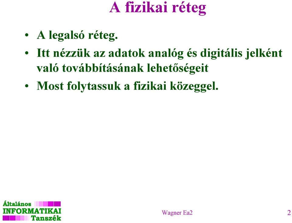 analóg és digitális jelként való
