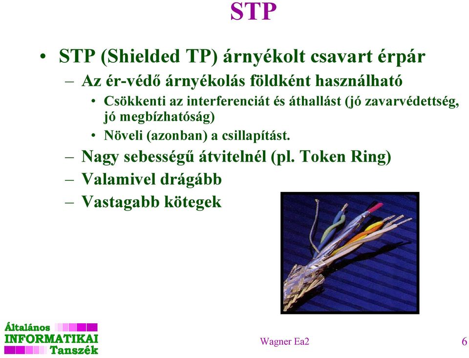 zavarvédettség, jó megbízhatóság) Növeli (azonban) a csillapítást.