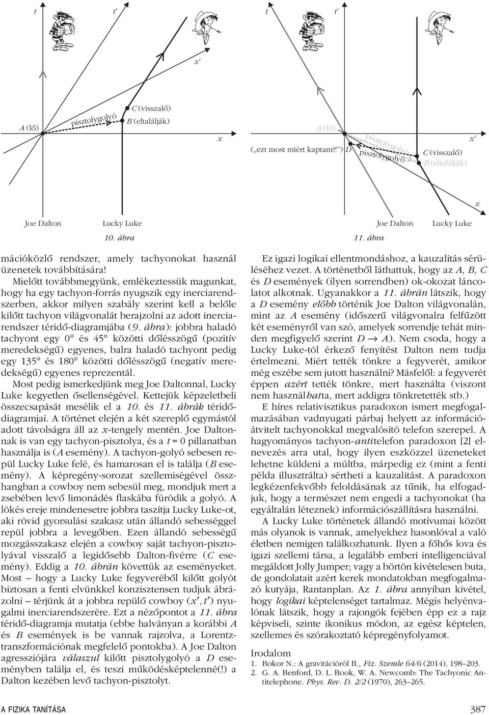 inerciarendszer éridô-diagramjába (9 ábra): jobbra haladó achyon egy 0 és 45 közöi dôlésszögû (poziív meredekségû) egyenes, balra haladó achyon pedig egy 135 és 180 közöi dôlésszögû (negaív