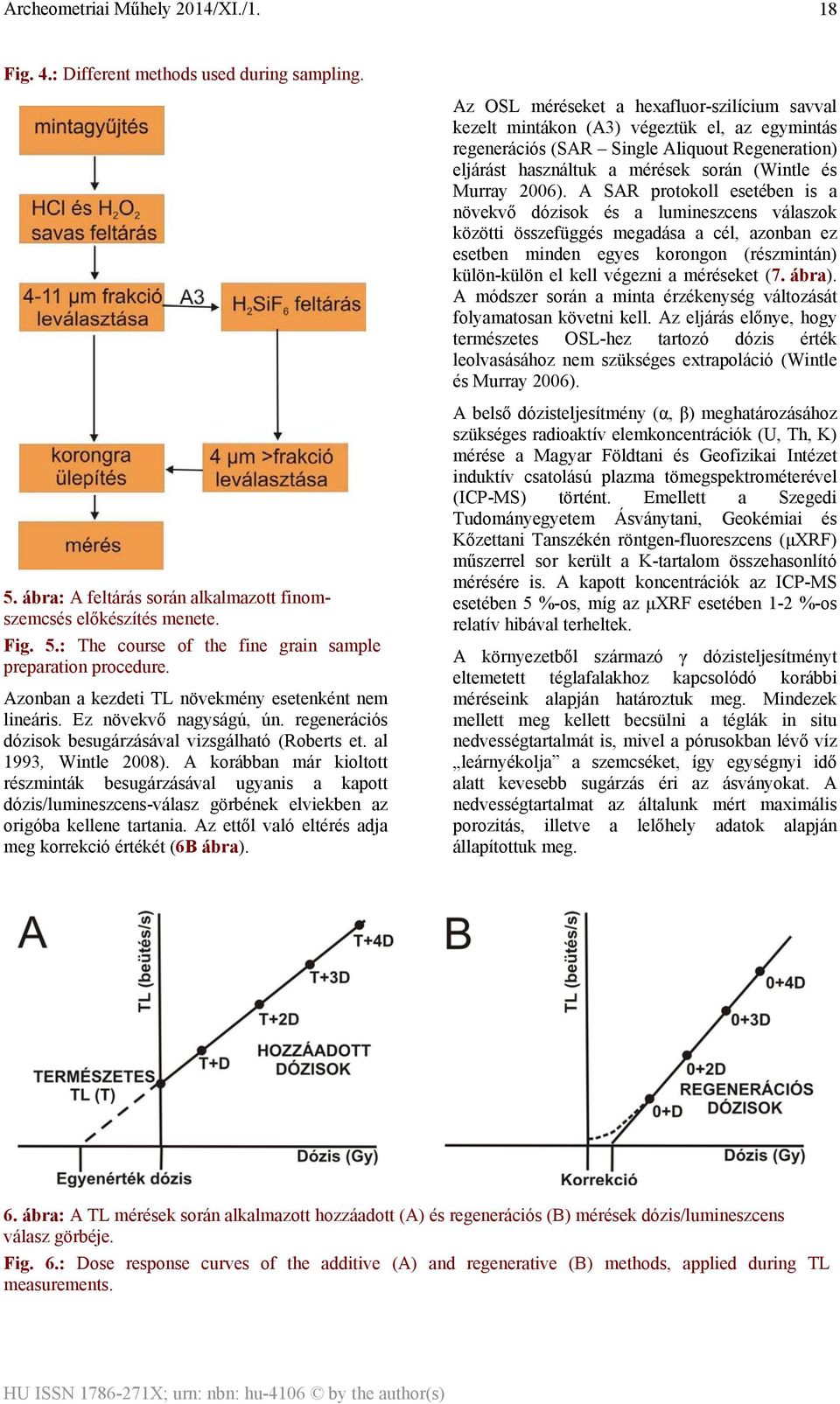 A korábban már kioltott részminták besugárzásával ugyanis a kapott dózis/lumineszcens-válasz görbének elviekben az origóba kellene tartania. Az ettől való eltérés adja meg korrekció értékét (6B ábra).