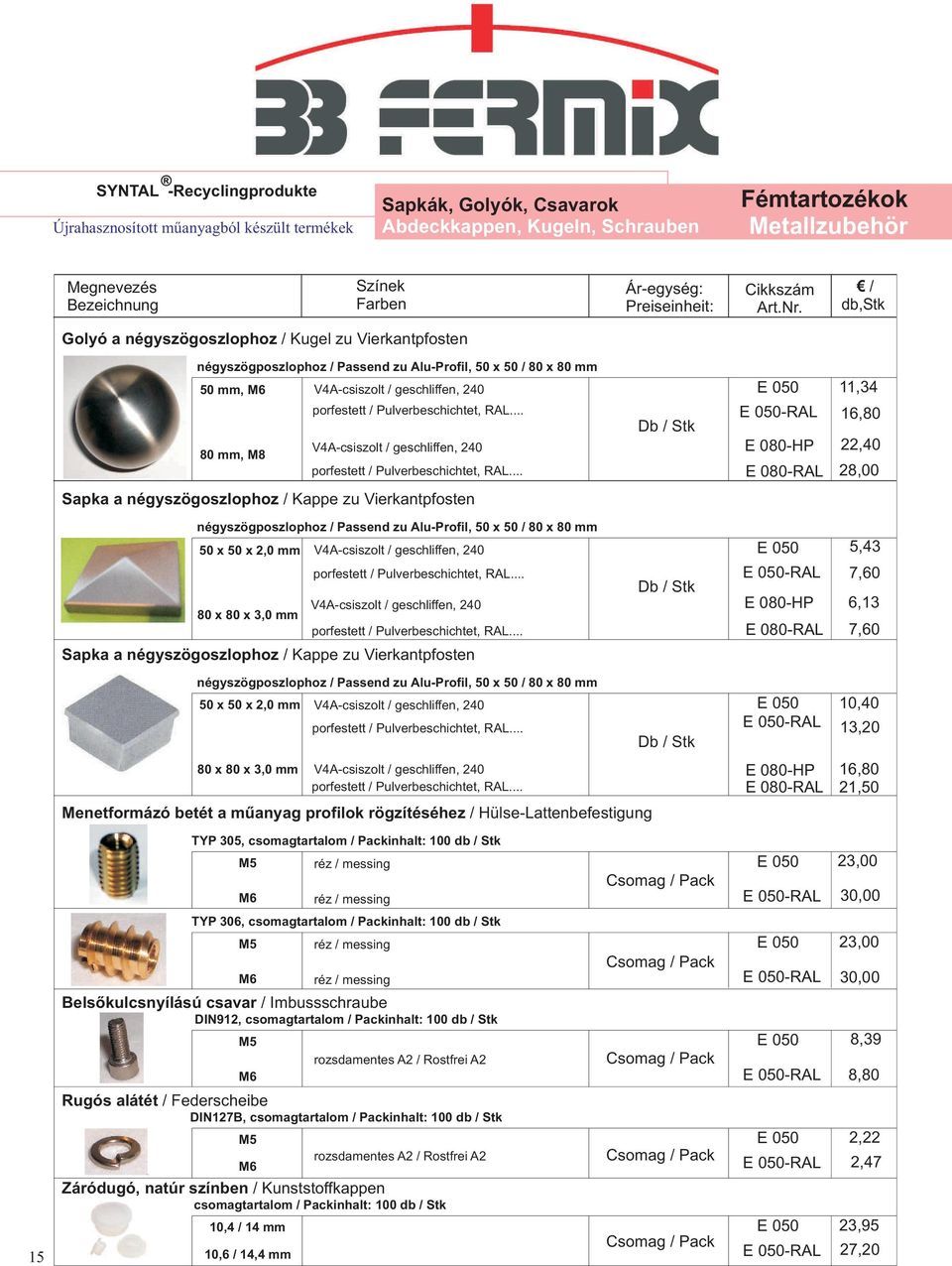 Pulverbeschichtet, RAL... V4A-csiszolt / geschliffen, 240 80 mm, M8 porfestett / Pulverbeschichtet, RAL.