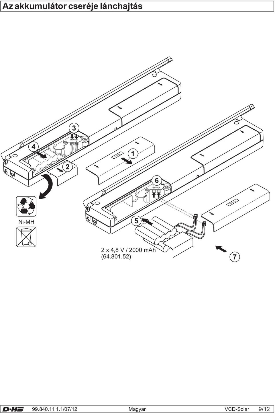 NiMH 2 x 4,8 V / 2000 mah