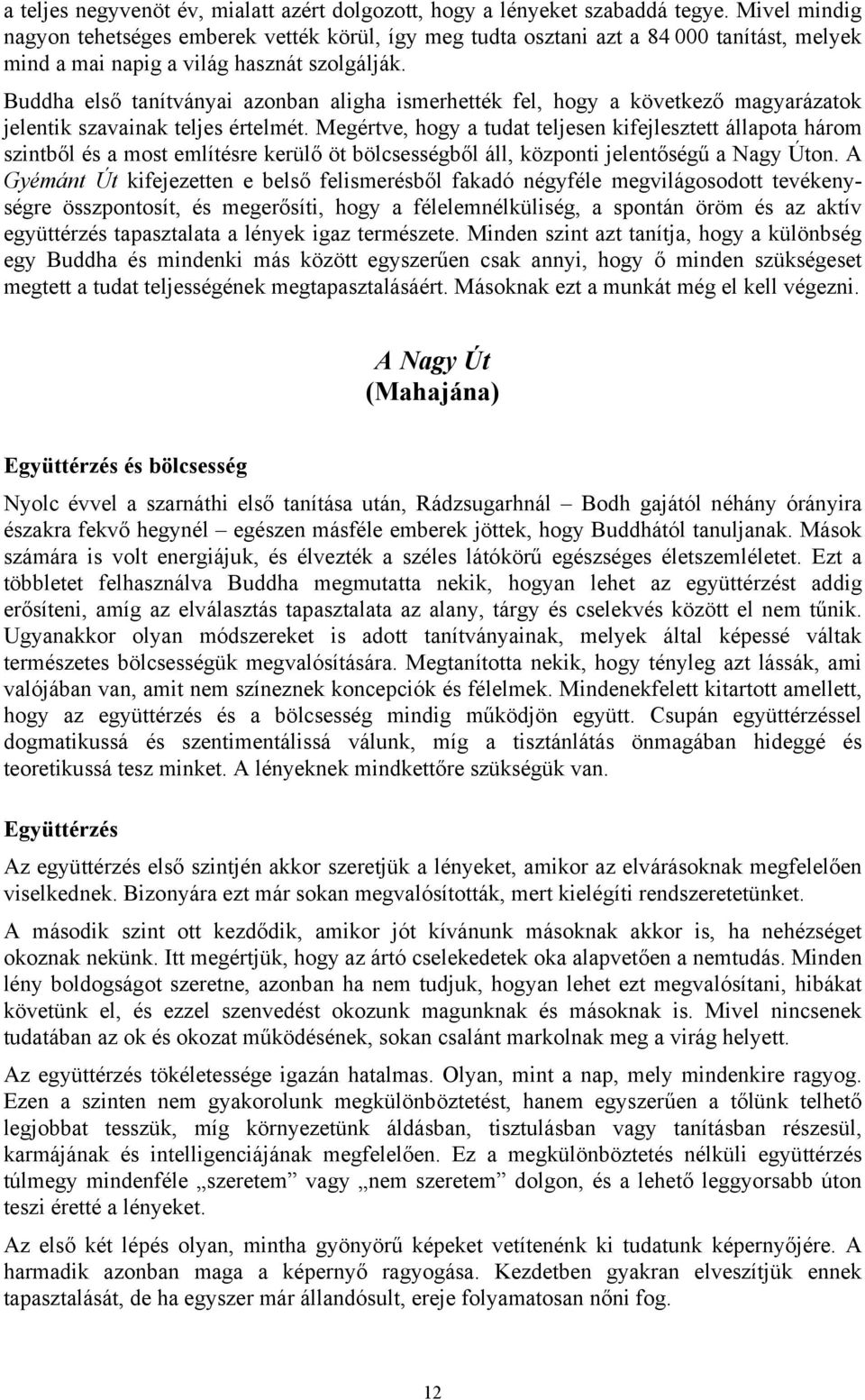 Buddha első tanítványai azonban aligha ismerhették fel, hogy a következő magyarázatok jelentik szavainak teljes értelmét.