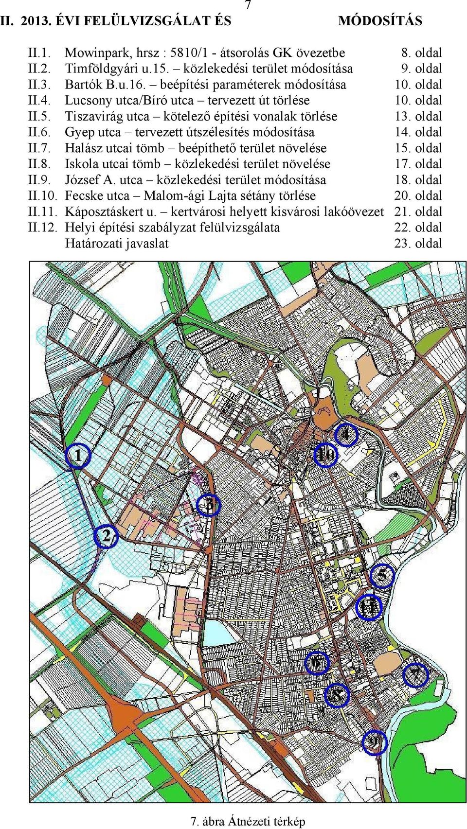 beépítési paraméterek módosítása Lucsony utca/bíró utca tervezett út törlése Tiszavirág utca kötelező építési vonalak törlése Gyep utca tervezett útszélesítés módosítása Halász utcai tömb beépíthető