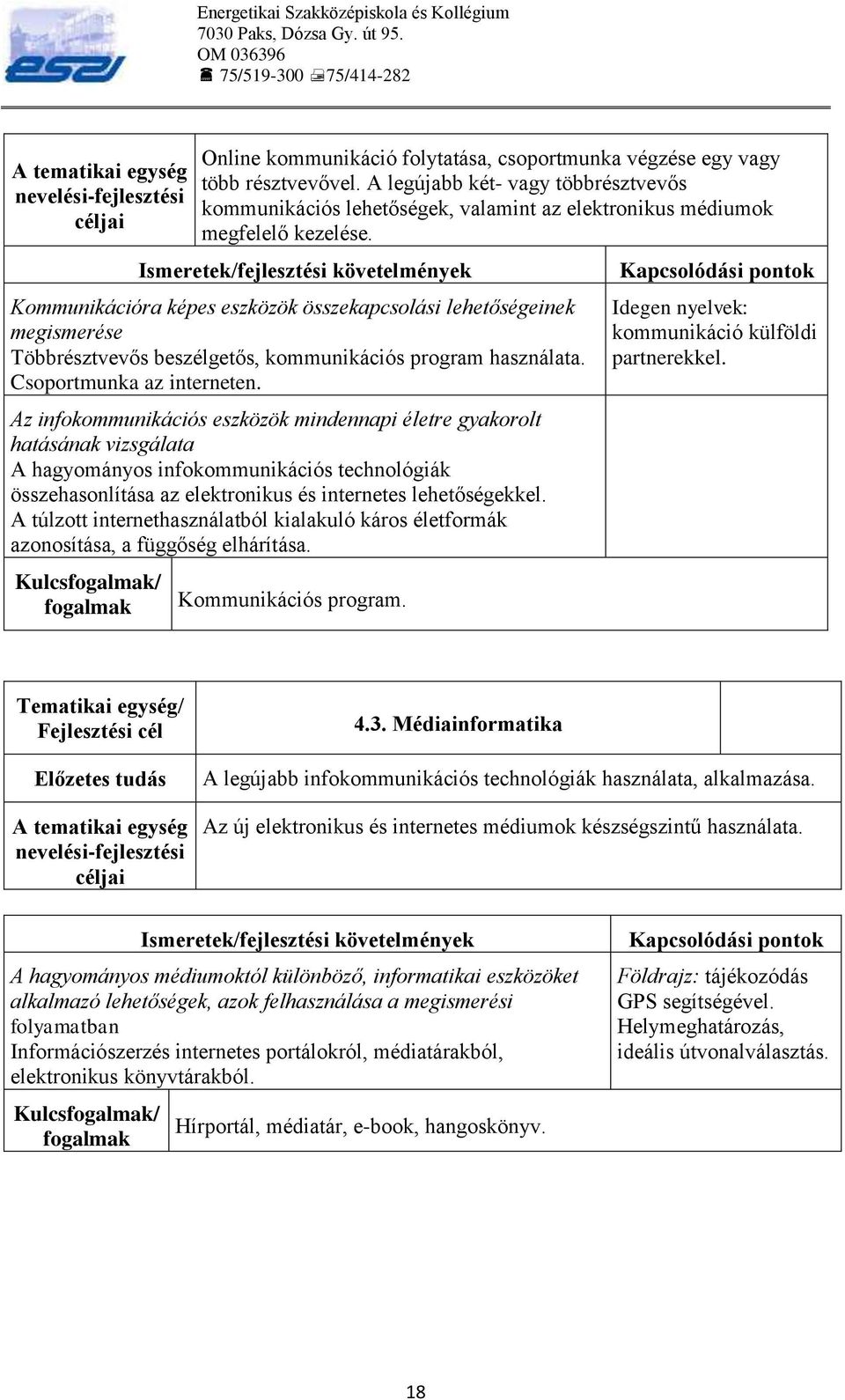 Kommunikációra képes eszközök összekapcsolási lehetőségeinek megismerése Többrésztvevős beszélgetős, kommunikációs program használata. Csoportmunka az interneten.