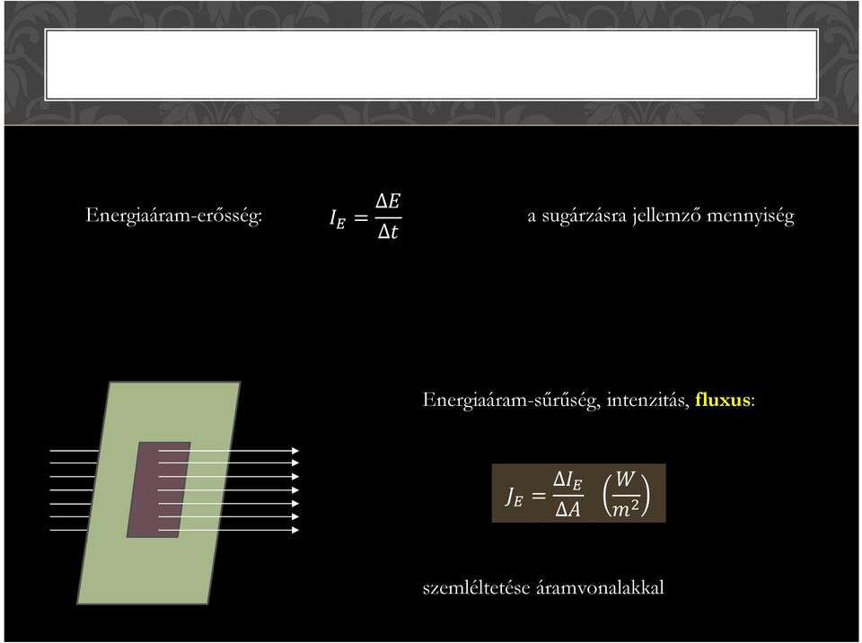 Energiaáram-sűrűség, intenzitás,