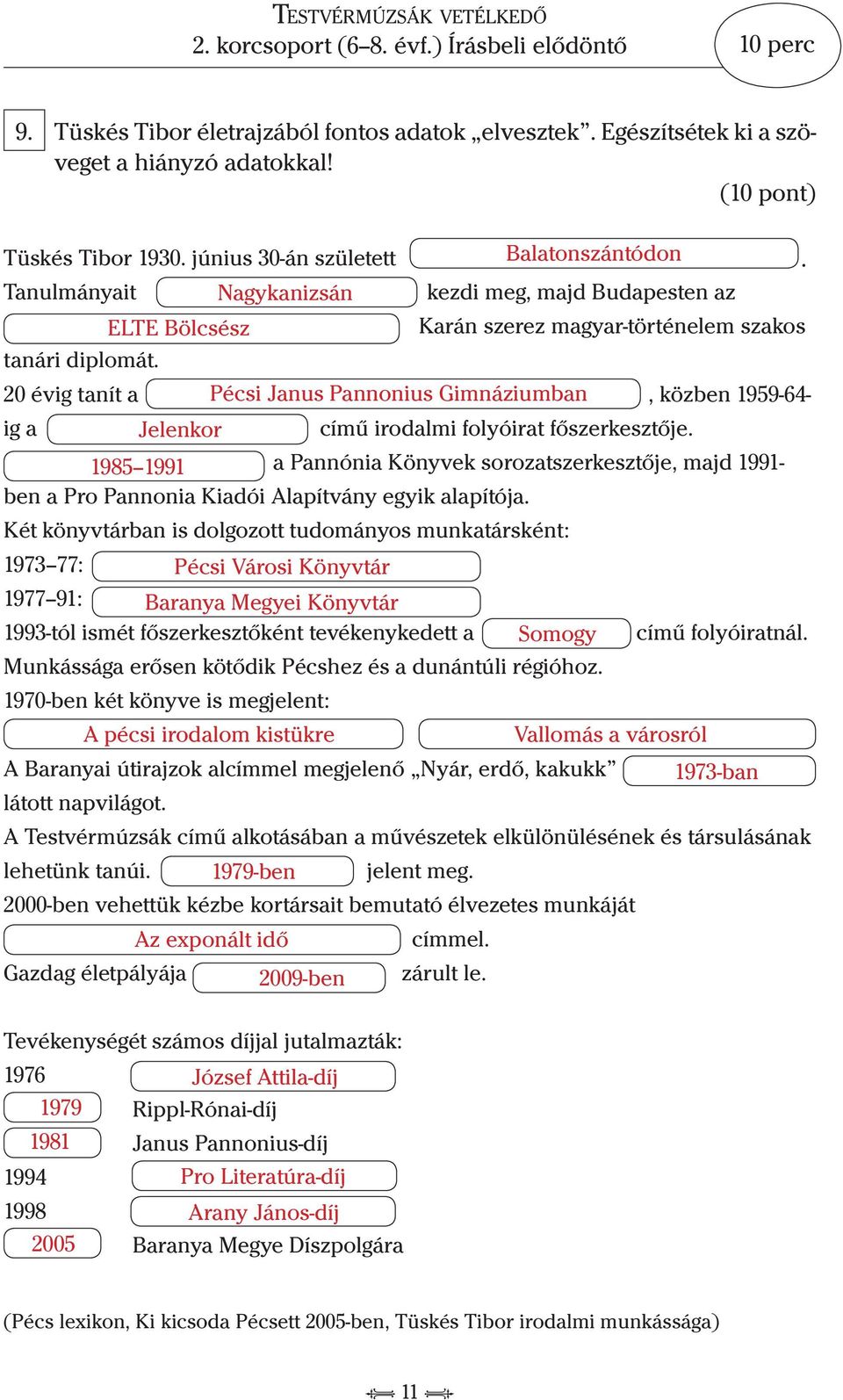 20 évig tanít a Pécsi Janus Pannonius Gimnáziumban, közben 1959-64- ig a Jelenkor 1985 1991 című irodalmi folyóirat főszerkesztője.