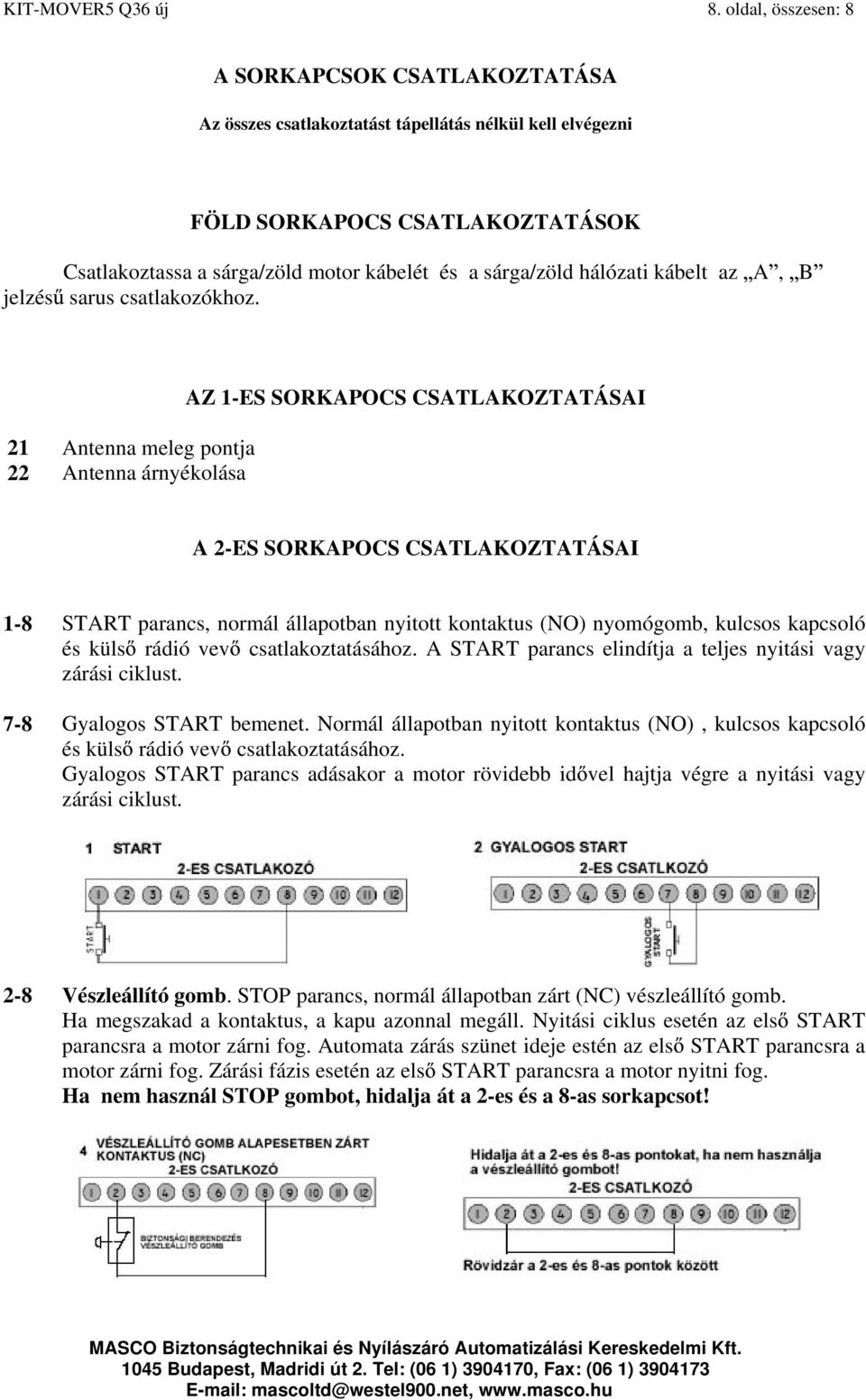 hálózati kábelt az A, B jelzés sarus csatlakozókhoz.