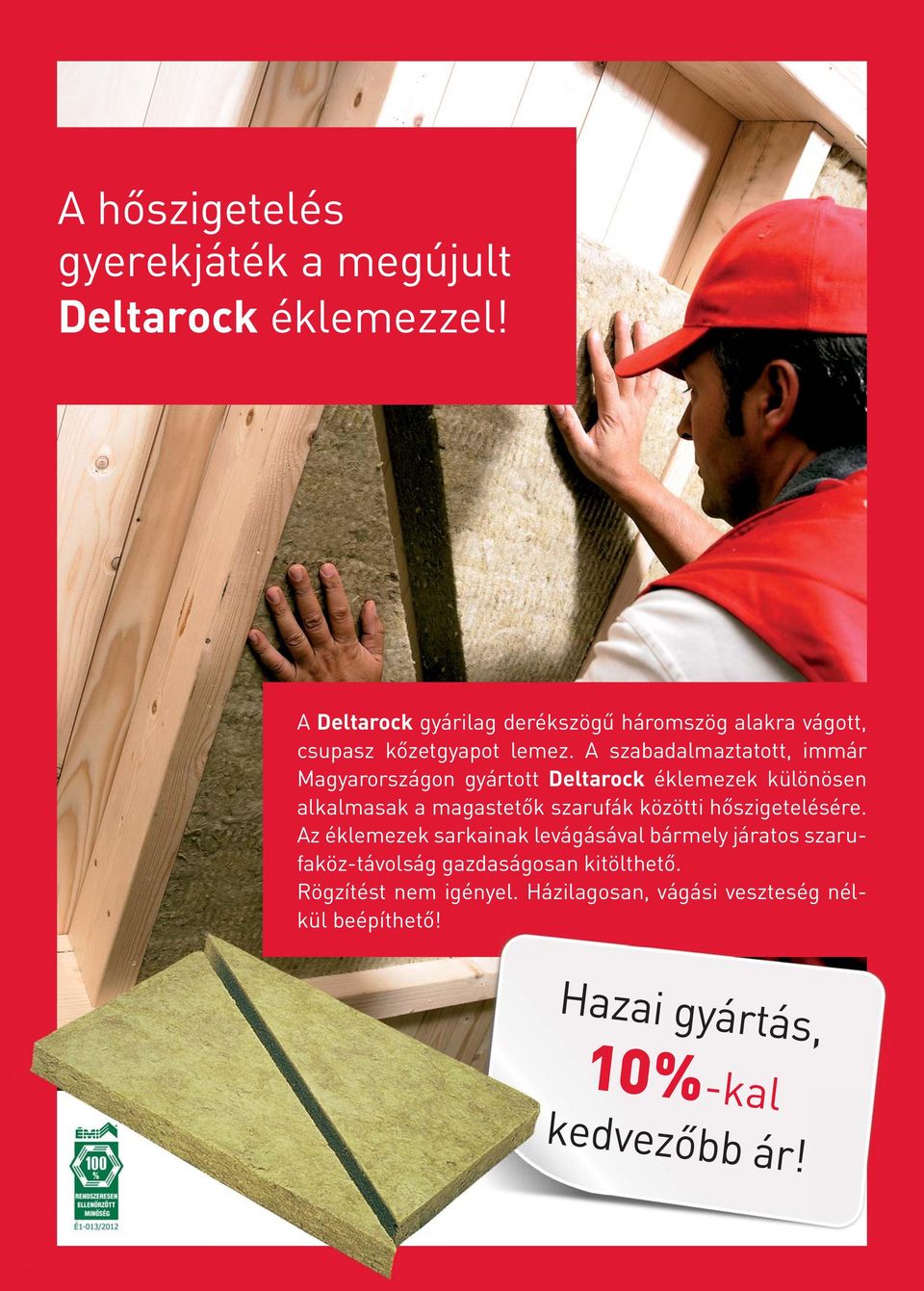 A szabadalmaztatott, iár Magyarországon gyártott Deltarock éklemezek különösen alkalmasak a magastetők szarufák közötti