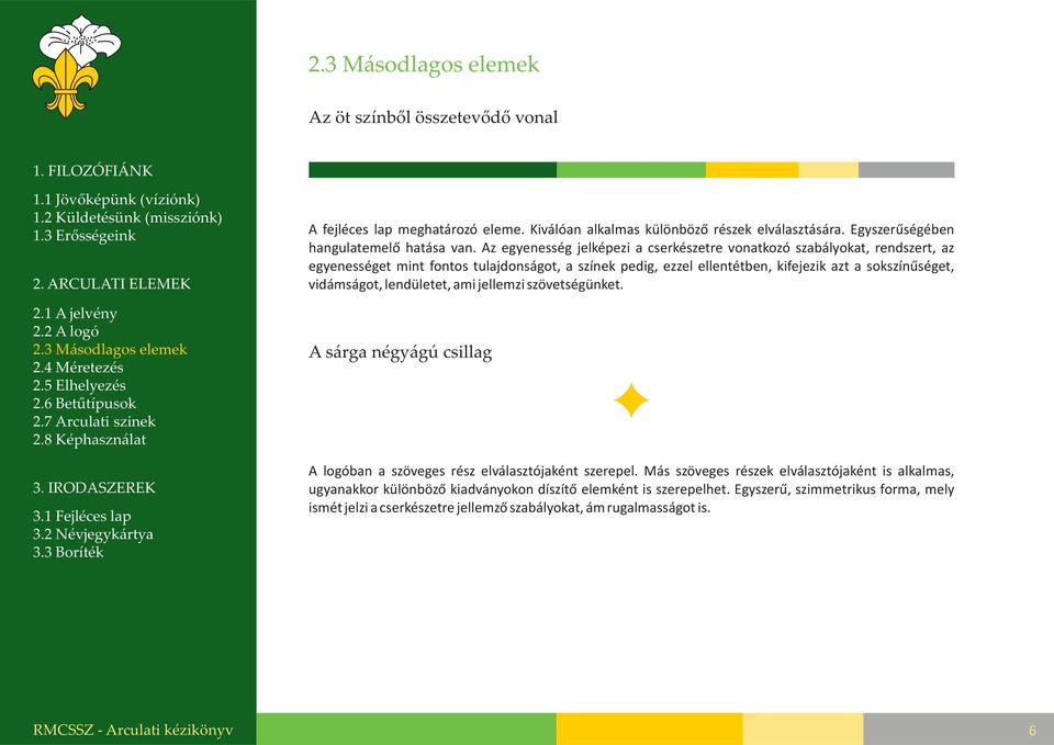sokszínűséget, vidámságot, lendületet, ami jellemzi szövetségünket. A sárga négyágú csillag A logóban a szöveges rész elválasztójaként szerepel.