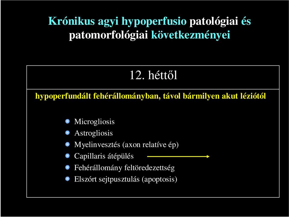 léziótól Microgliosis Astrogliosis Myelinvesztés (axon relatíve ép)