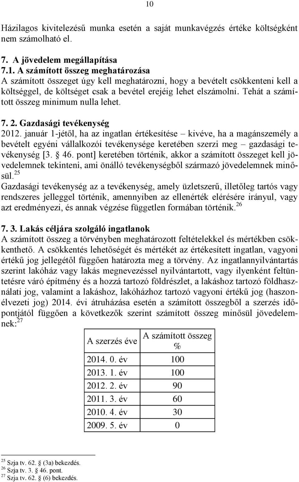 január 1-jétől, ha az ingatlan értékesítése kivéve, ha a magánszemély a bevételt egyéni vállalkozói tevékenysége keretében szerzi meg gazdasági tevékenység [3. 46.