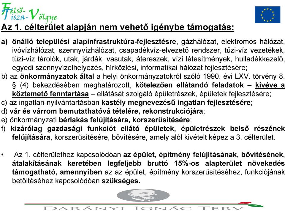 önkormányzatok által a helyi önkormányzatokról szóló 1990. évi LXV. törvény 8.