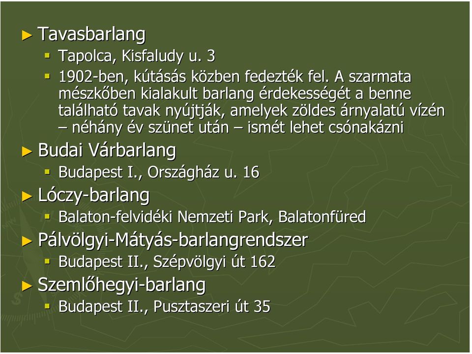 vízén néhány év szünet után ismét lehet csónakázni Budai Várbarlang Budapest I., Országház u.