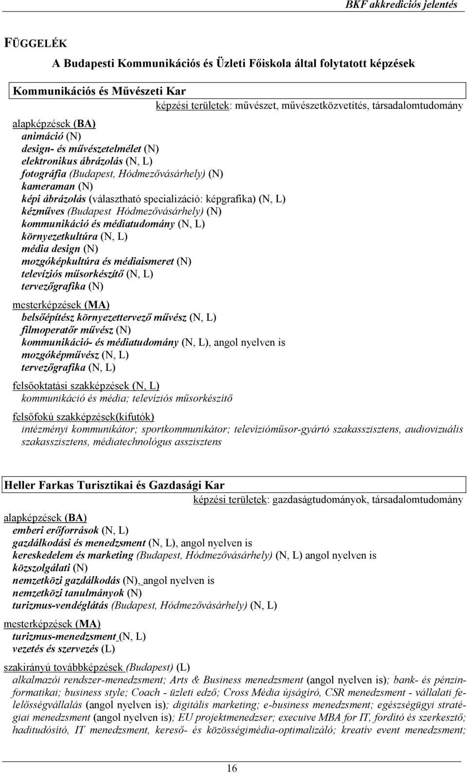 specializáció: képgrafika) (N, L) kézmőves (Budapest Hódmezıvásárhely) (N) kommunikáció és médiatudomány (N, L) környezetkultúra (N, L) média design (N) mozgóképkultúra és médiaismeret (N) televíziós