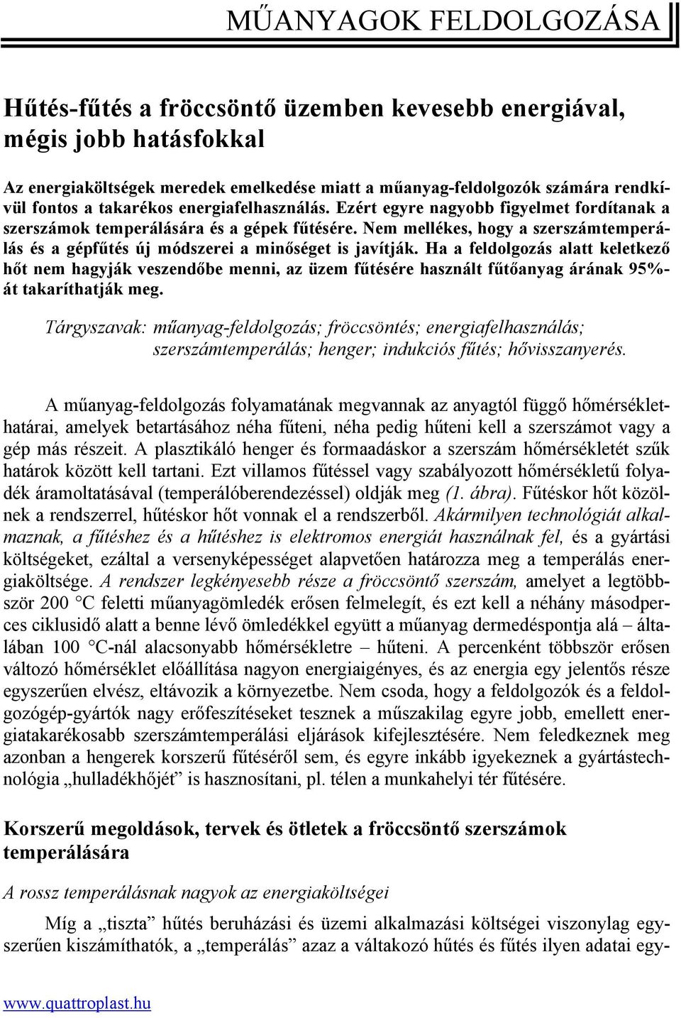 MŰANYAGOK FELDOLGOZÁSA - PDF Free Download