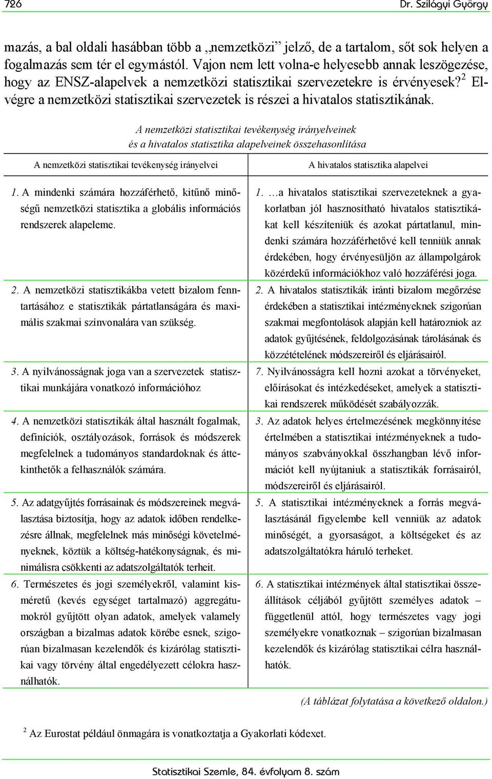 2 Elvégre a nemzetközi statisztikai szervezetek is részei a hivatalos statisztikának.