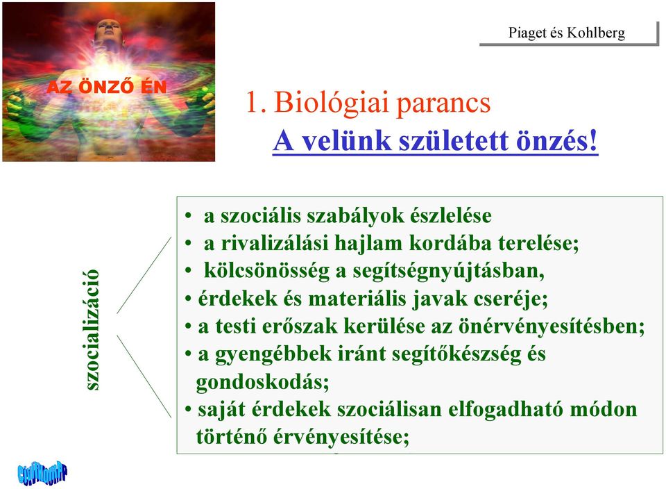 kölcsönösségaasegítségnyújtásban, segítségnyújtásban, érdekek érdekekés ésmateriális materiálisjavak javakcseréje; cseréje; aatesti testierőszak erőszakkerülése kerüléseaz