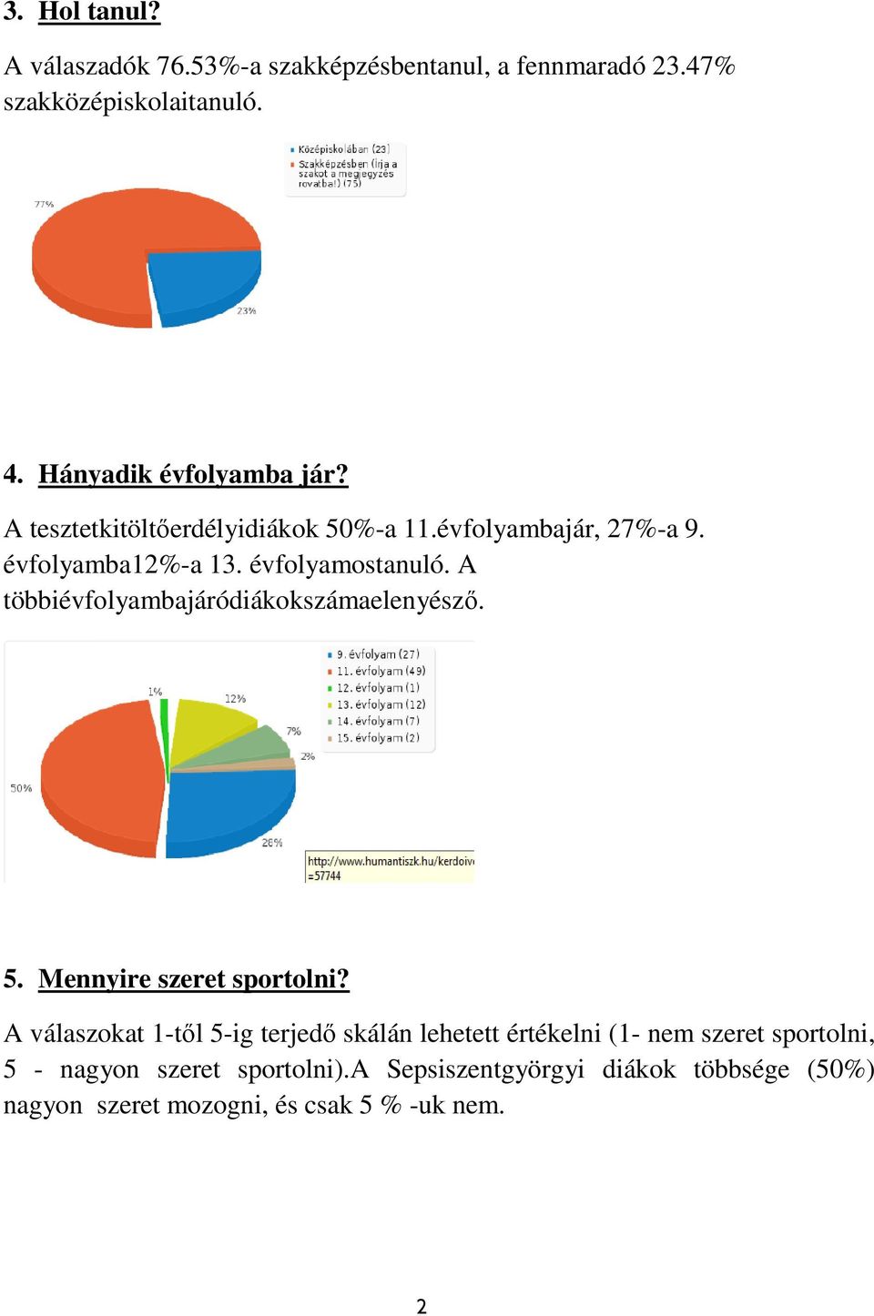 A többiévfolyambajáródiákokszámaelenyésző. 5. Mennyire szeret sportolni?