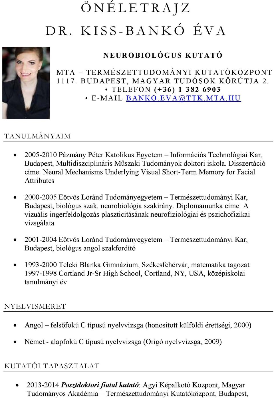 Eötvös Loránd Tudományegyetem Természettudományi Kar, Budapest, biológus  angol szakfordító - PDF Free Download