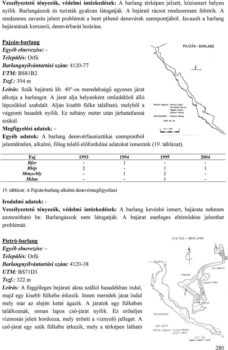 : 394 m Leírás: Szűk bejáratú kb. 40 -os meredekségű egyenes járat alkotja a barlangot. A járat alja helyenként omladékból álló lépcsőkkel szabdalt.