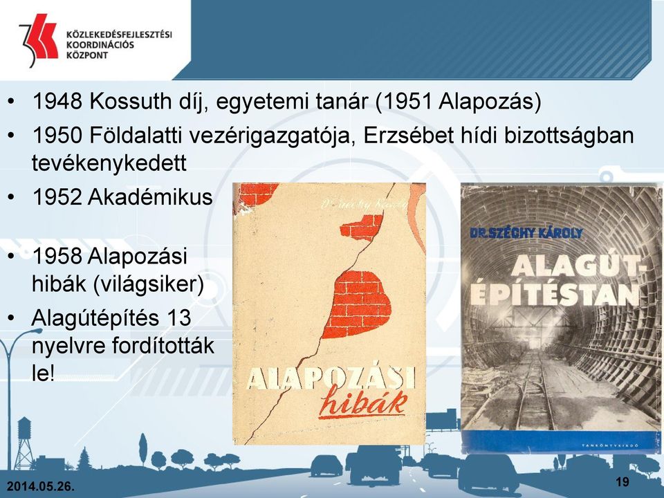 tevékenykedett 1952 Akadémikus 1958 Alapozási hibák