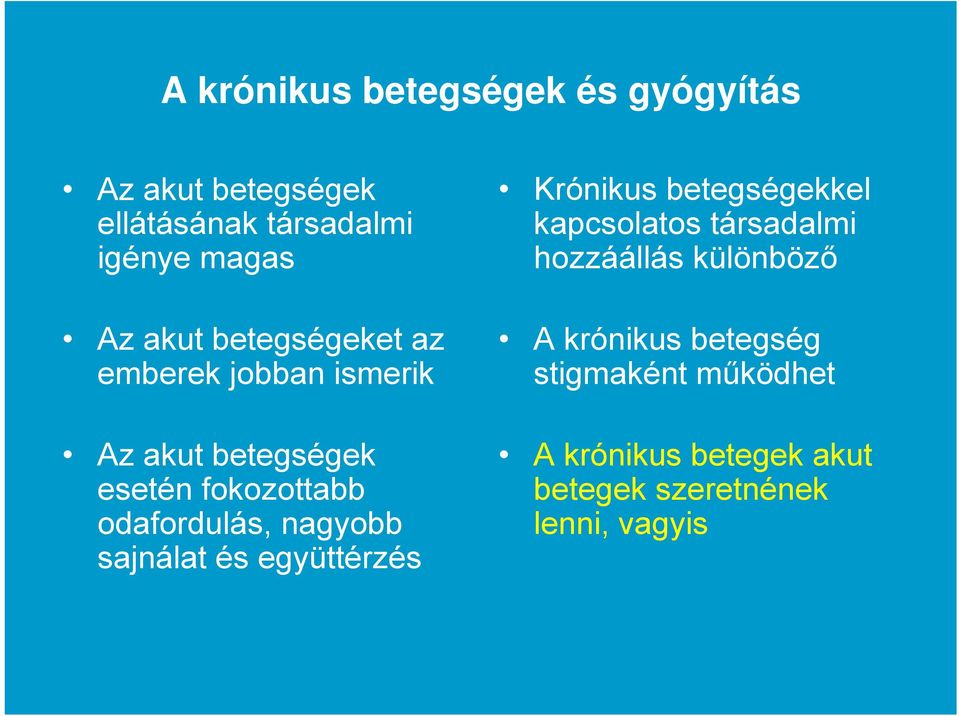 nagyobb sajnálat és együttérzés Krónikus betegségekkel kapcsolatos társadalmi hozzáállás