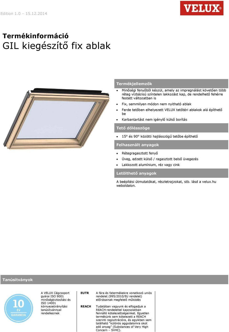 Termékinformáció GIL kiegészítő fix ablak - PDF Free Download