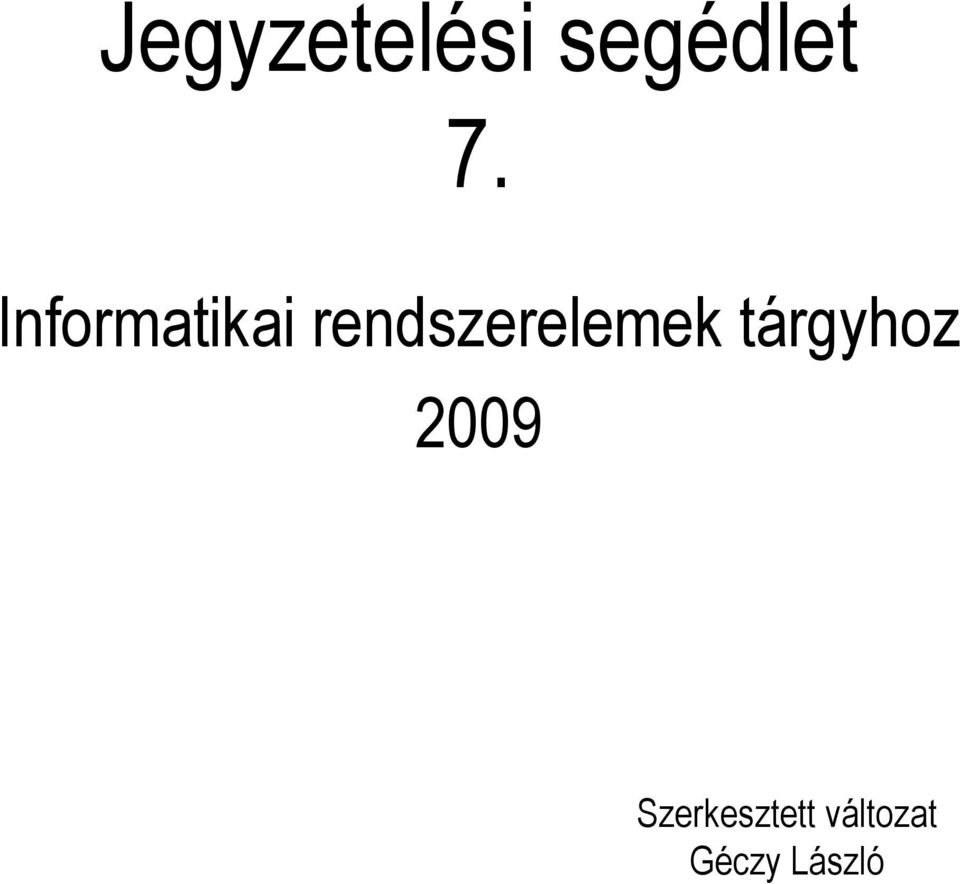rendszerelemek tárgyhoz