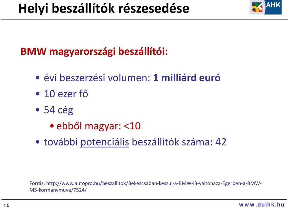 potenciális beszállítók száma: Forrás: http://www.autopro.