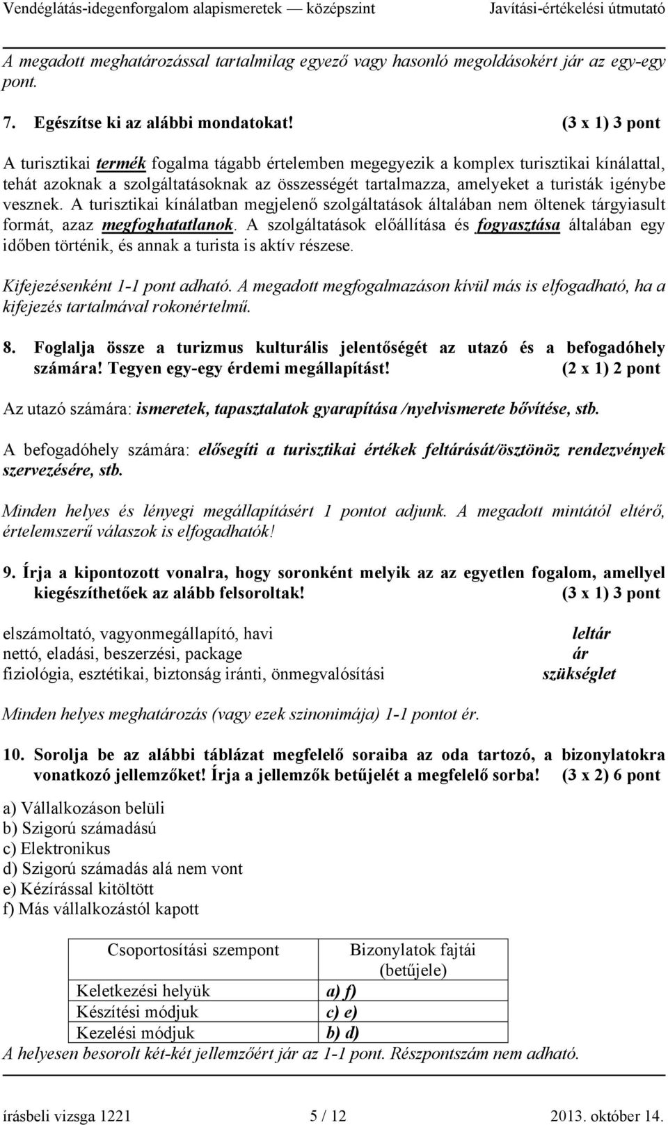 vesznek. A turisztikai kínálatban megjelenő szolgáltatások általában nem öltenek tárgyiasult formát, azaz megfoghatatlanok.