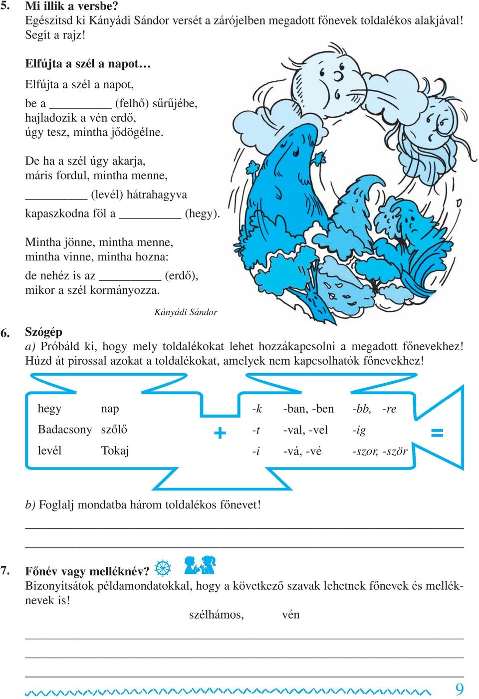 De ha a szél úgy akar ja, máris fordul, mintha menne, (levél) hátrahagyva ka pasz kod na föl a (hegy).