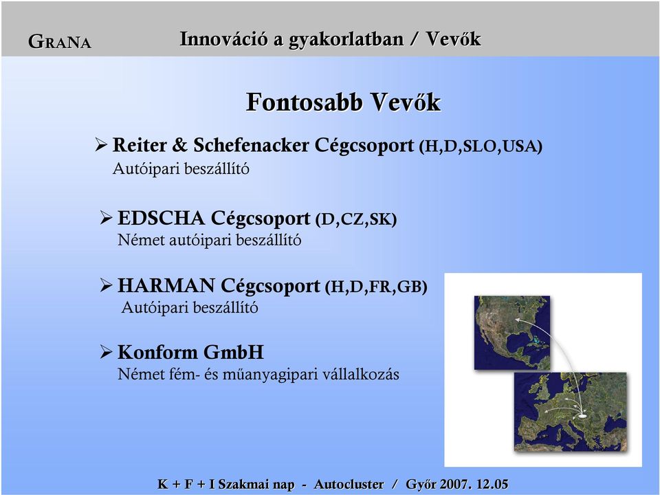 (D,CZ,SK) Német autóipari beszállító HARMAN Cégcsoport (H,D,FR,GB)