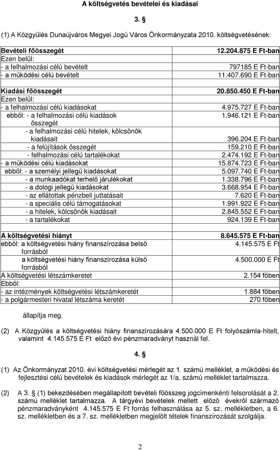 450 E Ft-ban Ezen belül: - a felhalmozási célú kiadásokat 4.975.727 E Ft-ban ebből: - a felhalmozási célú kiadások 1.946.121 E Ft-ban összegét - a felhalmozási célú hitelek, kölcsönök kiadásait 396.