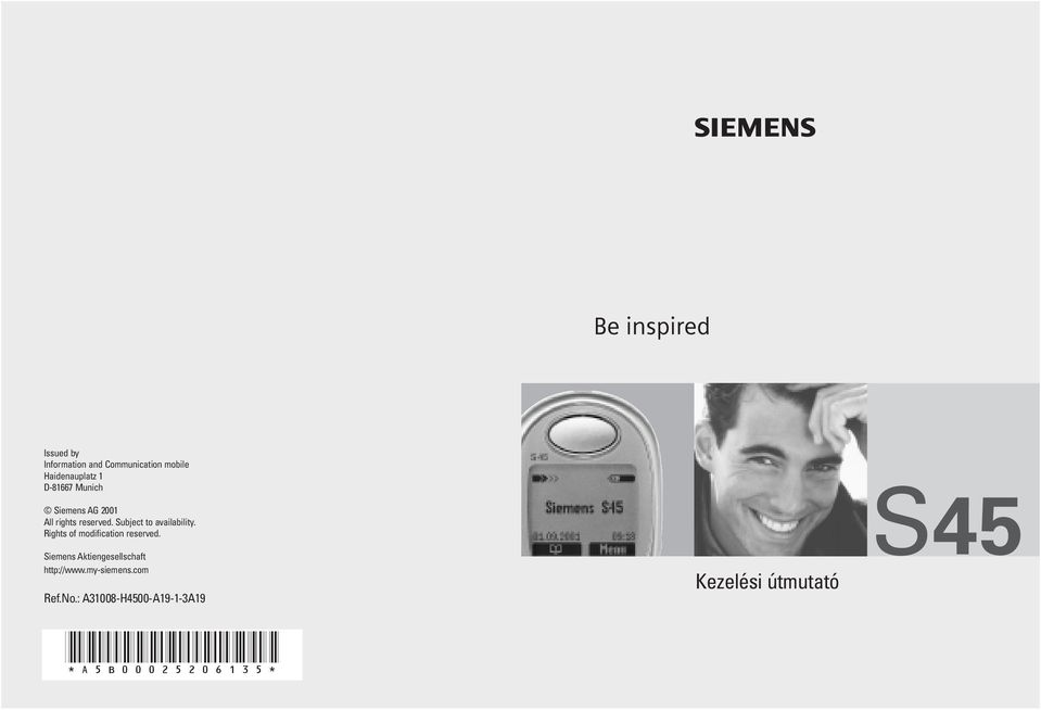 Rights of modification reserved. Siemens Aktiengesellschaft http://www.