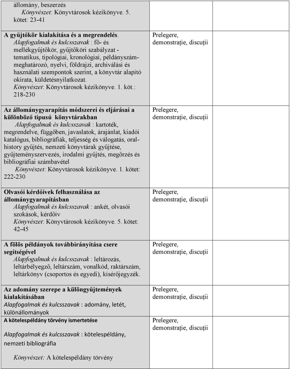 szerint, a könyvtár alapító okirata, küldetésnyilatkozat. Könyvészet: Könyvtárosok kézikönyve. 1. köt.