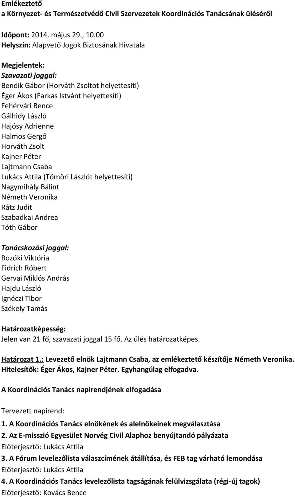 Hajósy Adrienne Halmos Gergő Horváth Zsolt Kajner Péter Lajtmann Csaba Lukács Attila (Tömöri Lászlót helyettesíti) Nagymihály Bálint Németh Veronika Rátz Judit Szabadkai Andrea Tóth Gábor