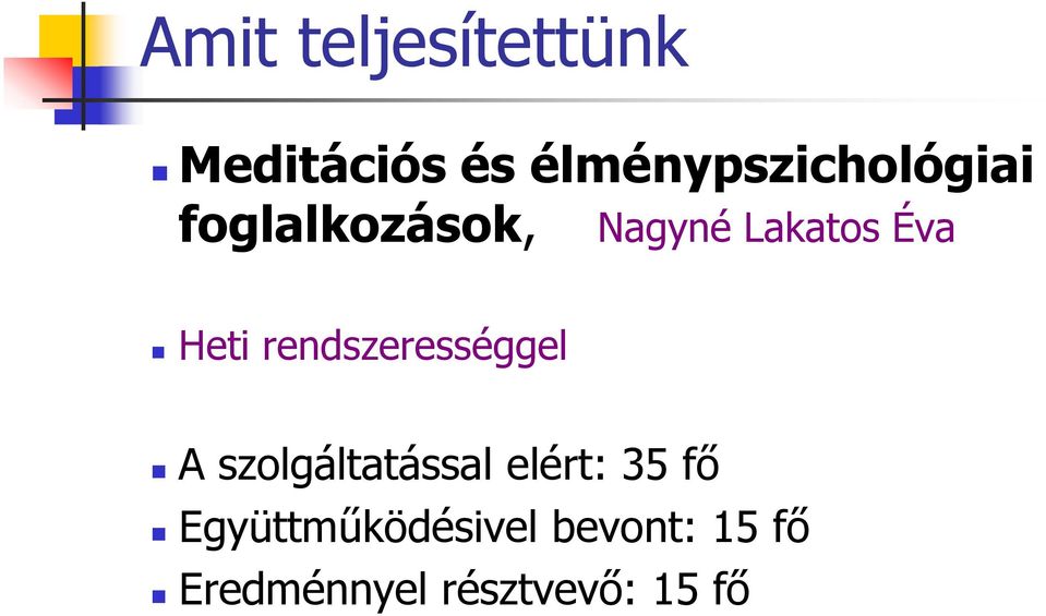 Éva Heti rendszerességgel A szolgáltatással elért: