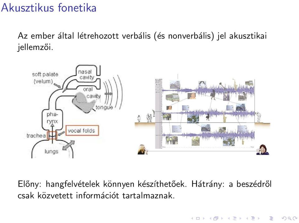 Előny: hangfelvételek könnyen készíthetőek.