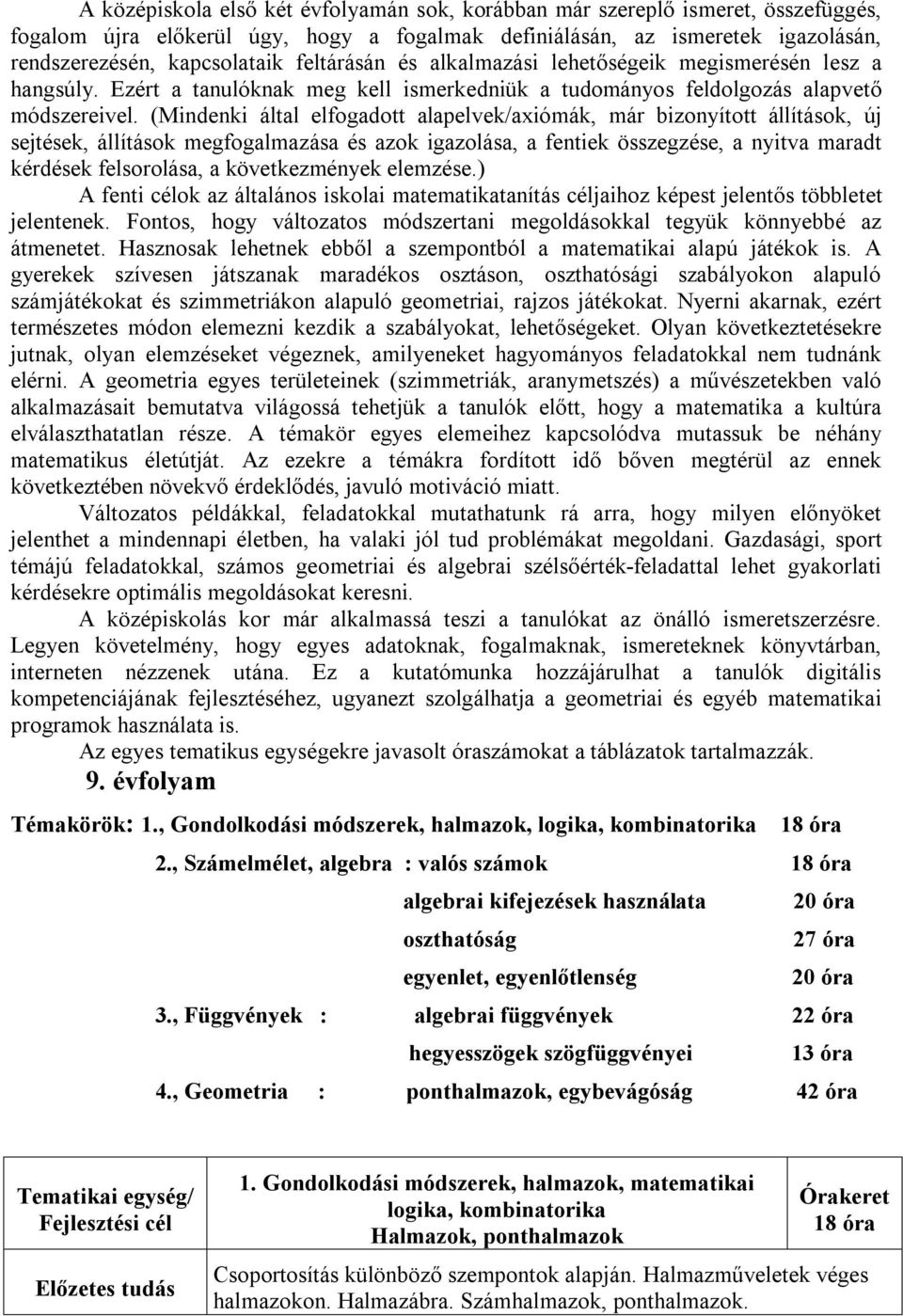 (Mindenki által elfogadott alapelvek/axiómák, már bizonyított állítások, új sejtések, állítások megfogalmazása és azok igazolása, a fentiek összegzése, a nyitva maradt kérdések felsorolása, a