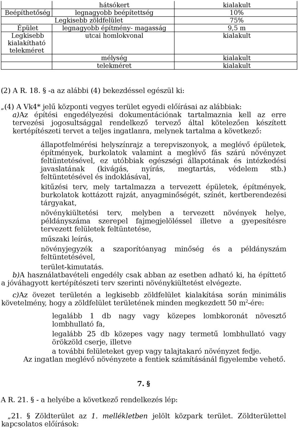 jogosultsággal rendelkező tervező által kötelezően készített kertépítészeti tervet a teljes ingatlanra, melynek tartalma a következő: állapotfelmérési színrajz a terepviszonyok, a meglévő épületek,