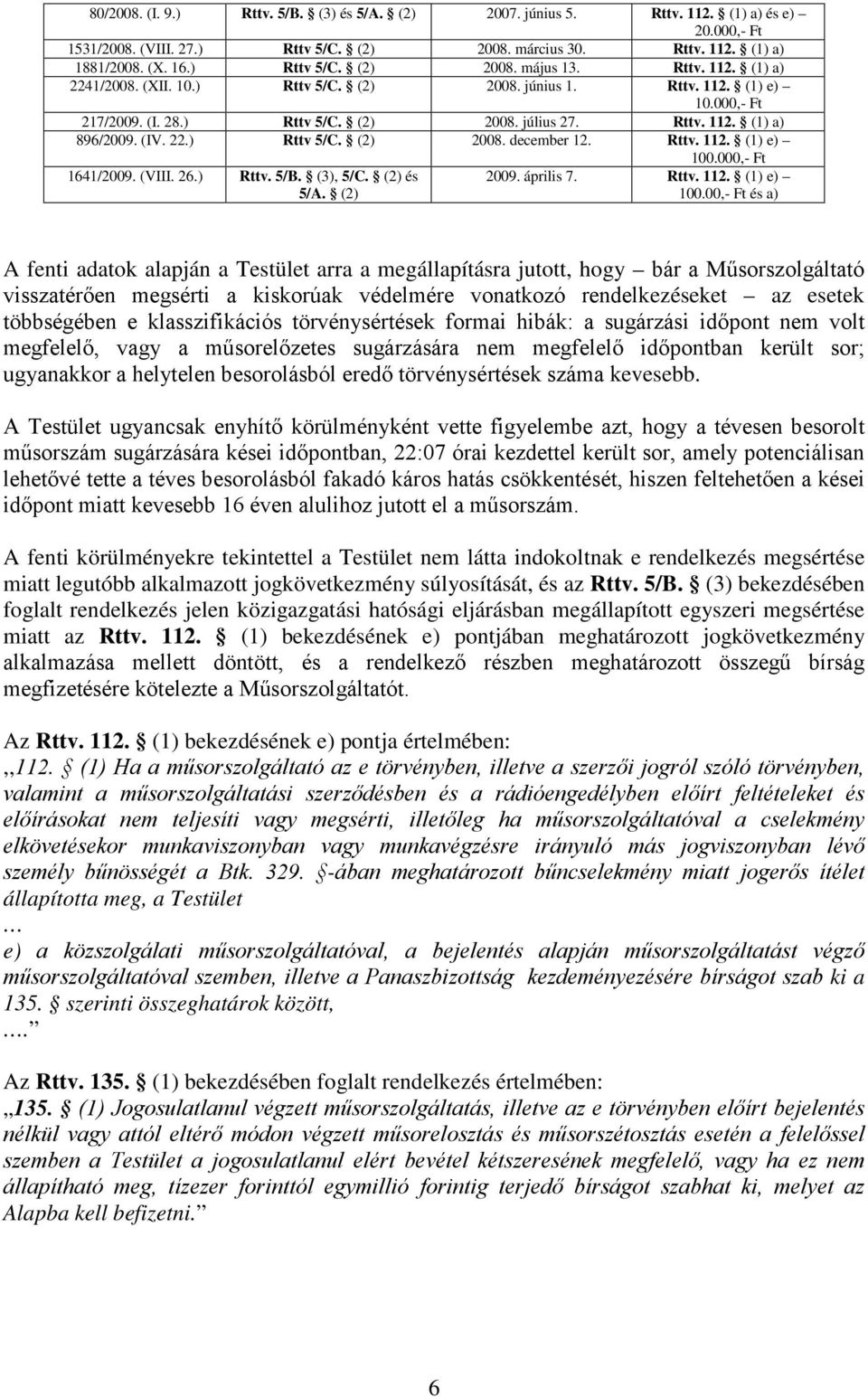 Rttv. 112. (1) e) 100.