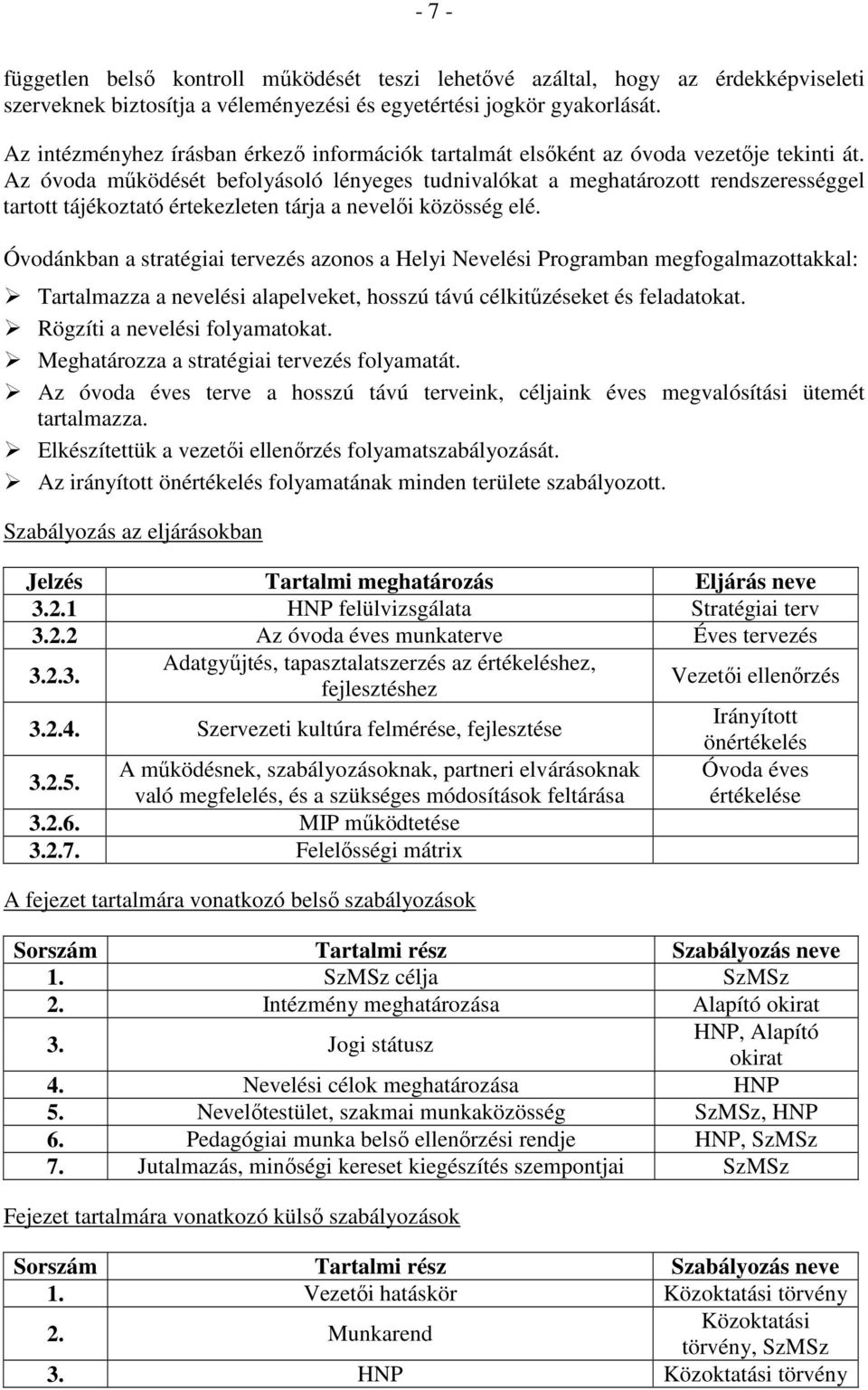 Az óvoda mőködését befolyásoló lényeges tudnivalókat a meghatározott rendszerességgel tartott tájékoztató értekezleten tárja a nevelıi közösség elé.